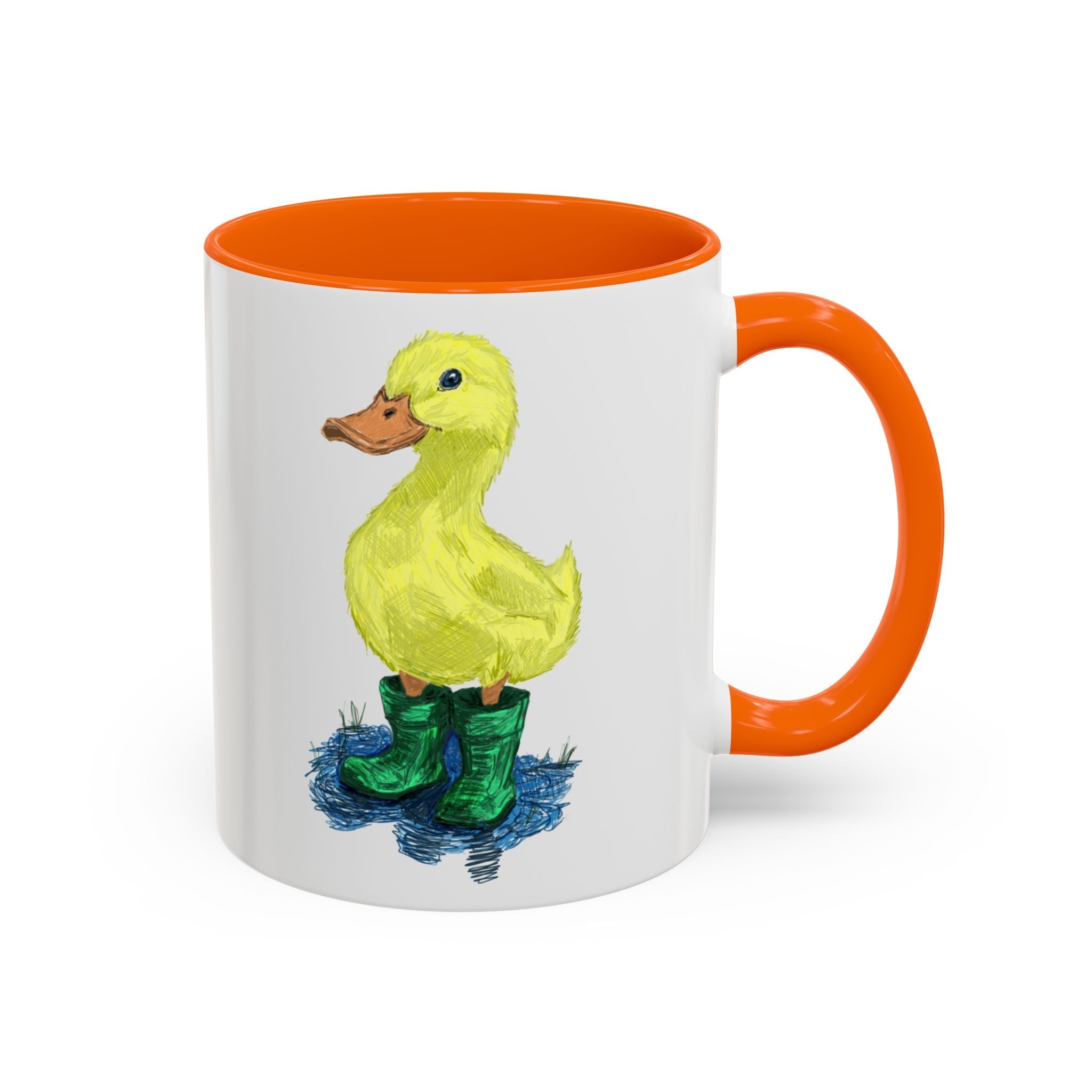 Farmhouse Duck Boots Two Tone Ceramic Coffee Mugs - Blue Cava