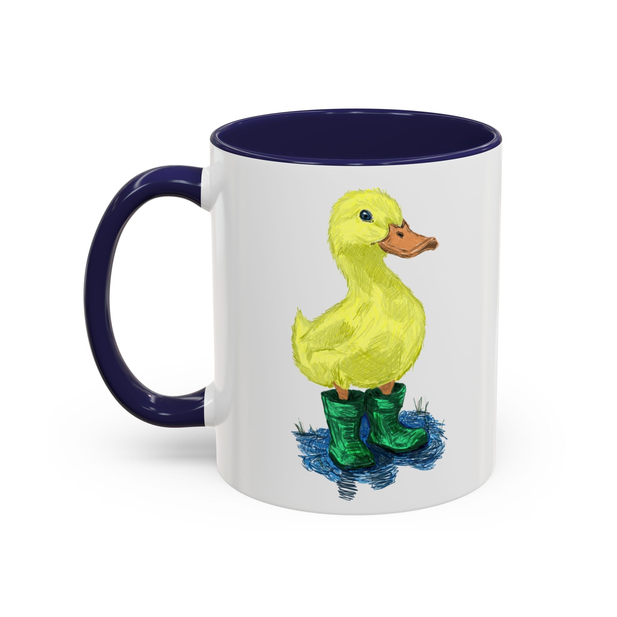 Farmhouse Duck Boots Two Tone Ceramic Coffee Mugs - Blue Cava