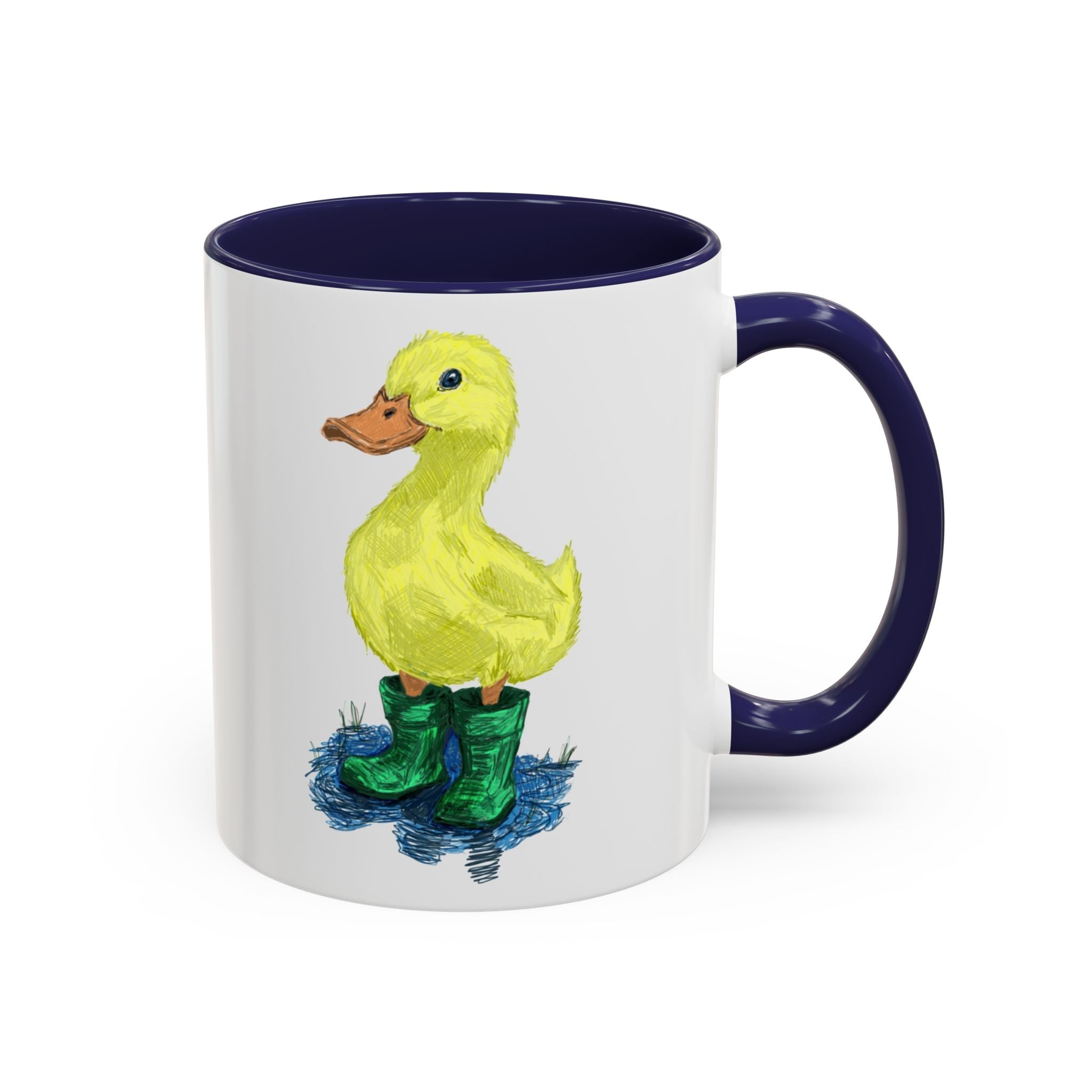 Farmhouse Duck Boots Two Tone Ceramic Coffee Mugs - Blue Cava