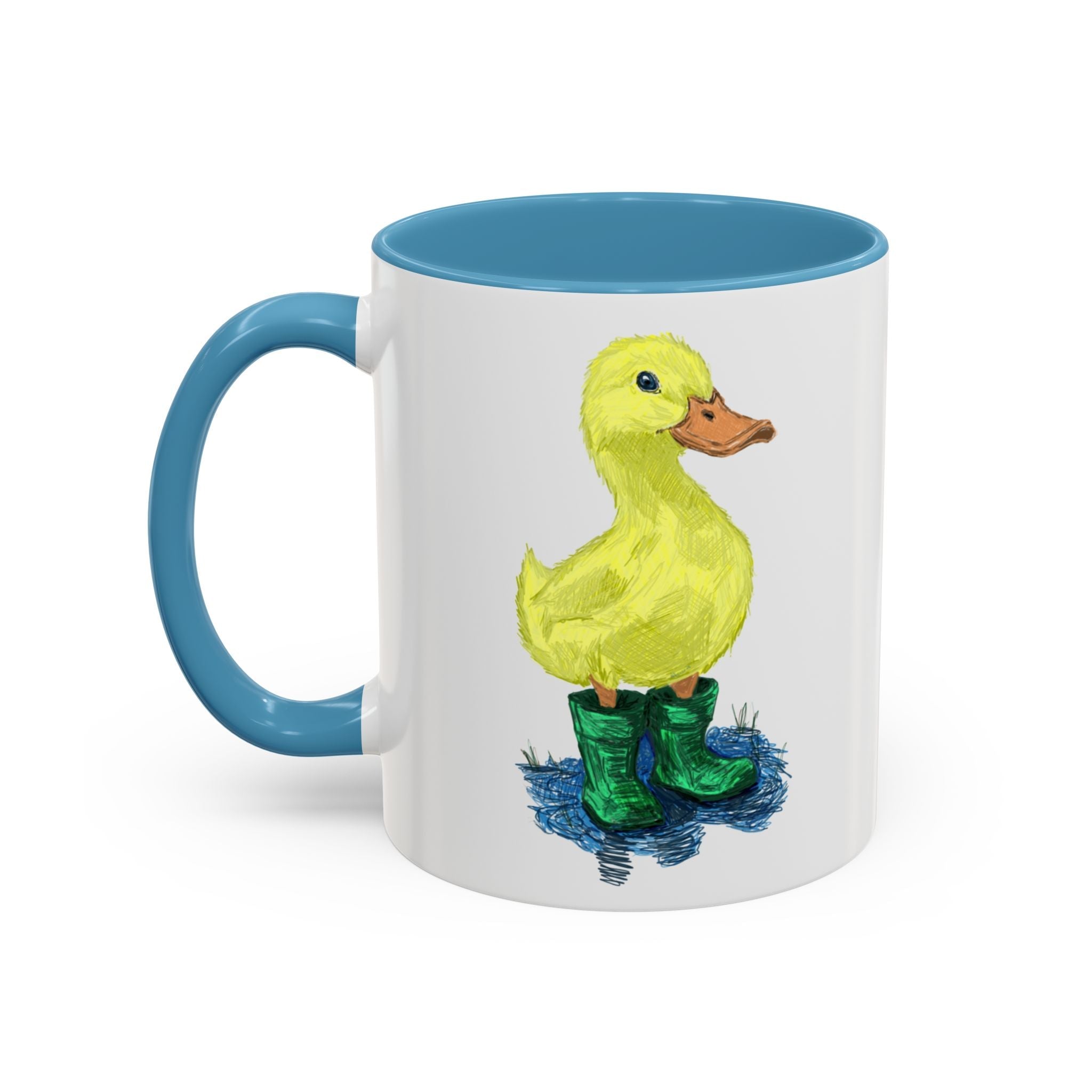 Farmhouse Duck Boots Two Tone Ceramic Coffee Mugs - Blue Cava