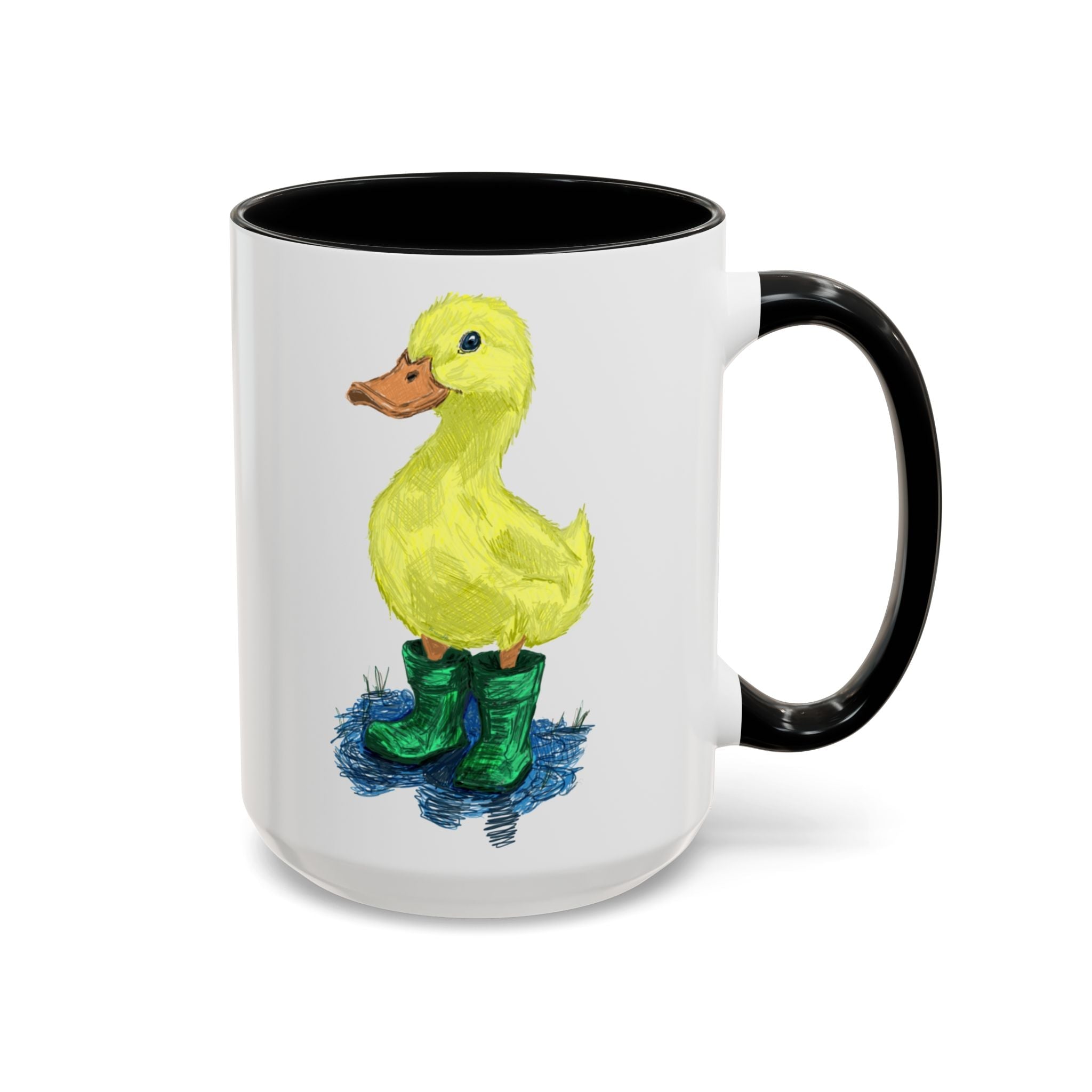 Farmhouse Duck Boots Two Tone Ceramic Coffee Mugs - Blue Cava