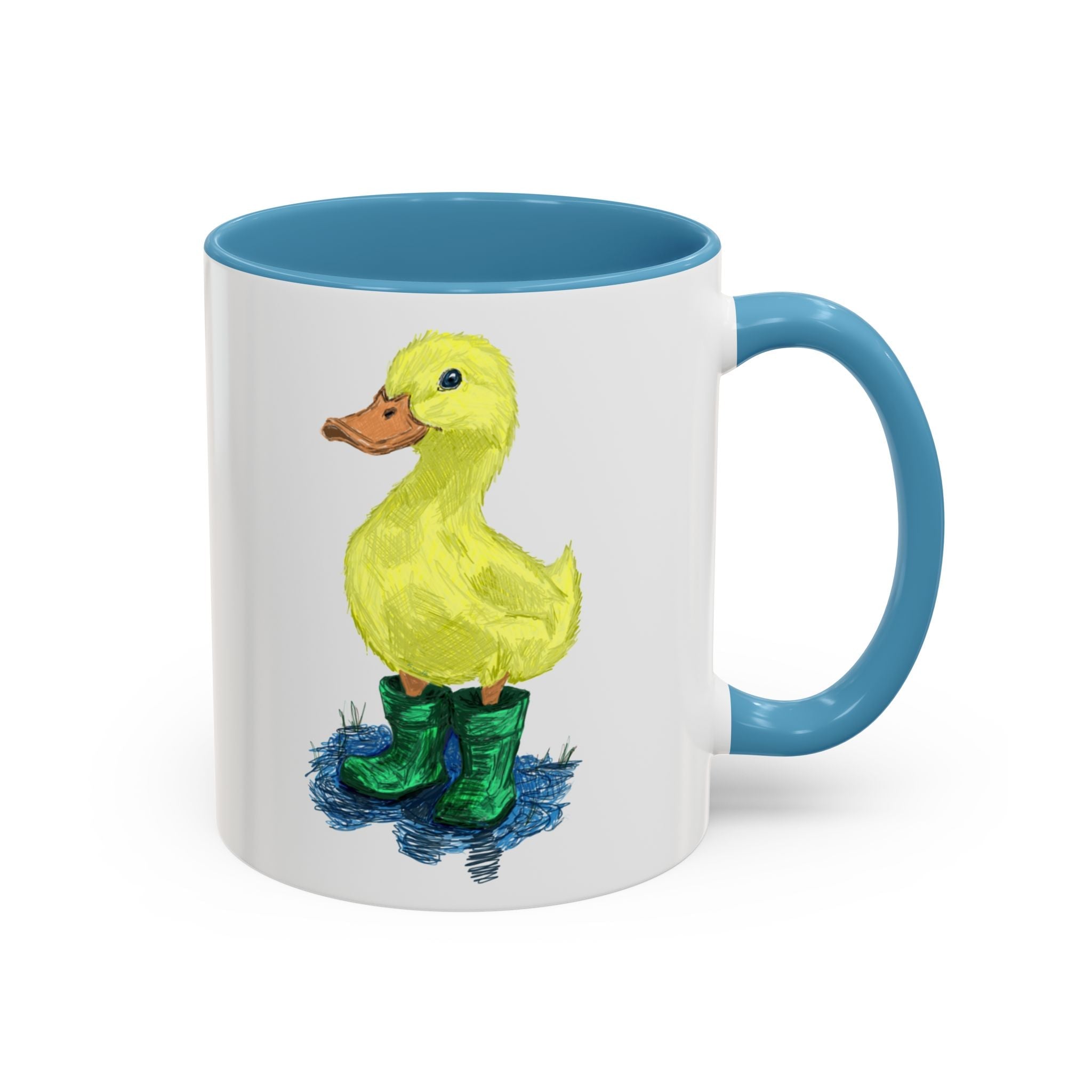 Farmhouse Duck Boots Two Tone Ceramic Coffee Mugs - Blue Cava