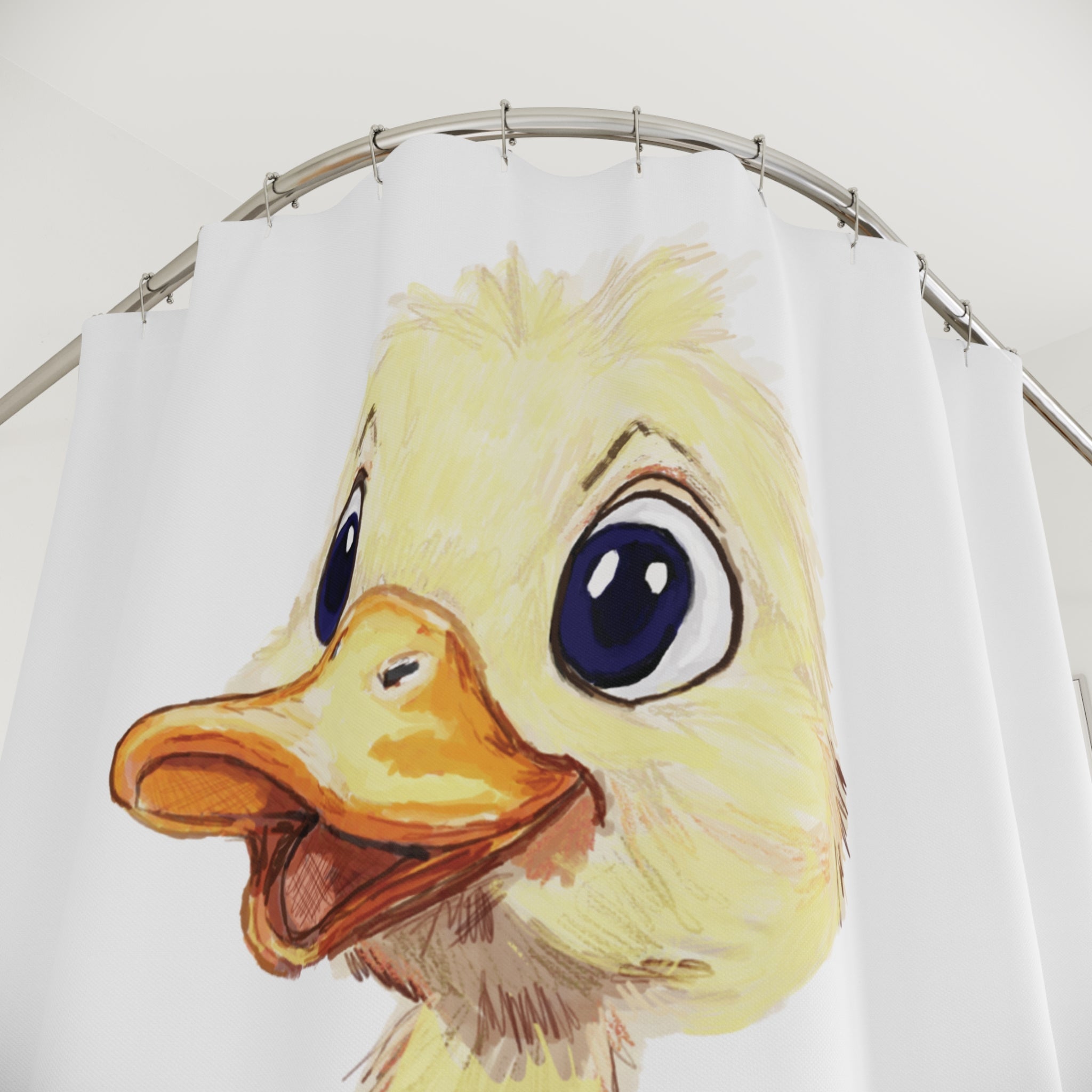 Farmhouse Duck Shower Curtain - Fun Bathroom Decor for Kids and Animal Lovers - Blue Cava