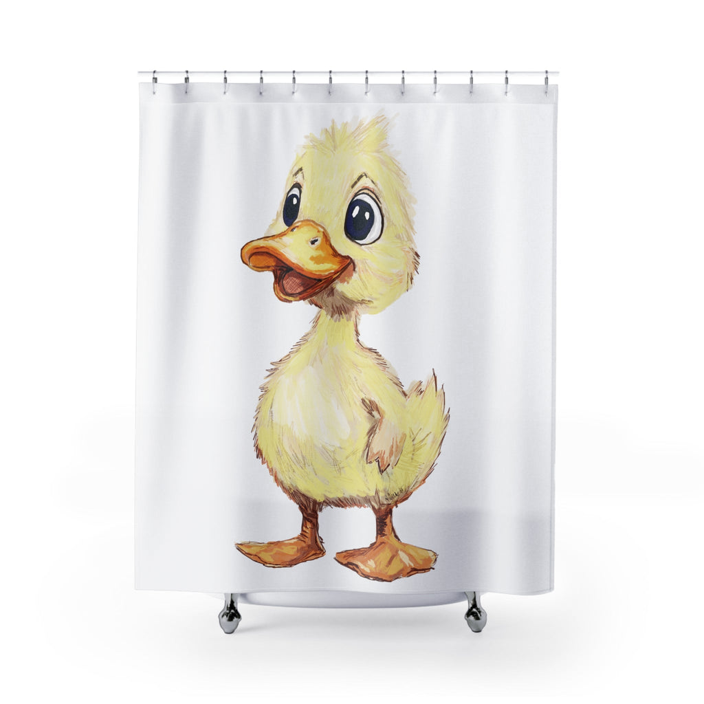 Farmhouse Duck Shower Curtain - Fun Bathroom Decor for Kids and Animal Lovers - Blue Cava