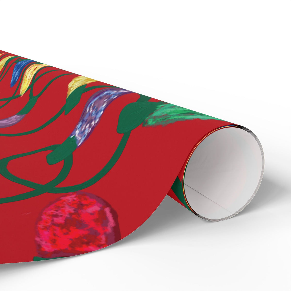 Festive Christmas Lights Wrapping Paper, Eco-Friendly - Blue Cava