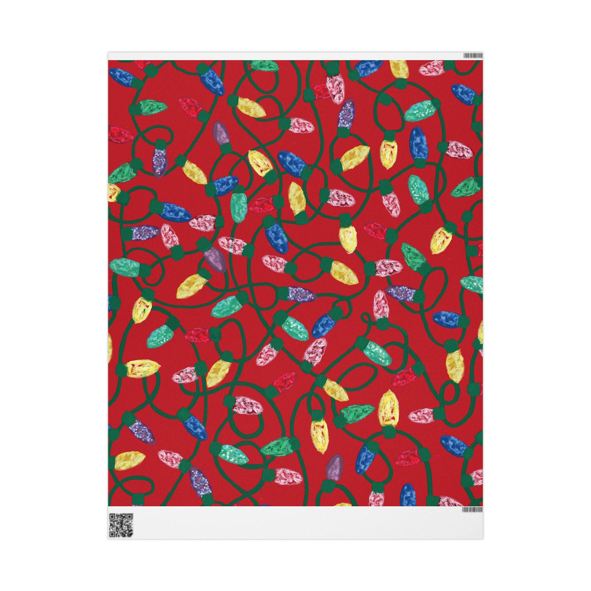Festive Christmas Lights Wrapping Paper, Eco-Friendly - Blue Cava