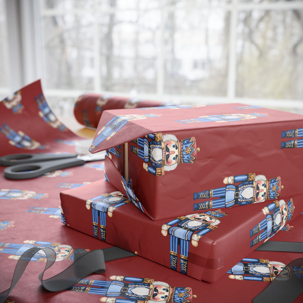 Festive Nutcracker Wrapping Paper – Fun Gift Wrap, Christmas Wrapping Paper - Blue Cava