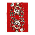 Festive Reindeer Linen Kitchen Towels - Blue Cava