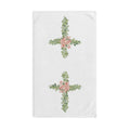 Floral Cross Hand Towel (Poly/Cotton) - Blue Cava