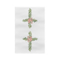 Floral Cross Microfiber Waffle Kitchen Towel - Blue Cava