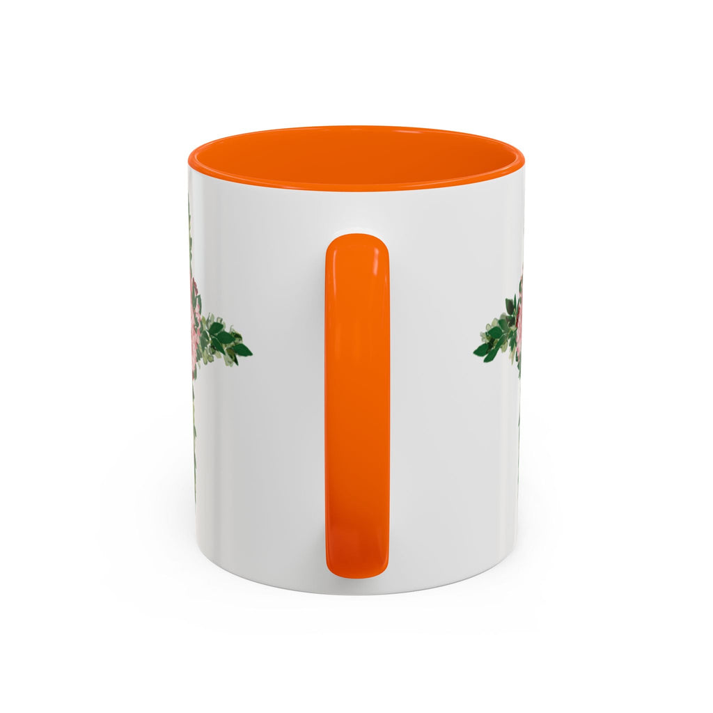 Floral Cross Two Tone Ceramic Coffee Mugs - Blue Cava