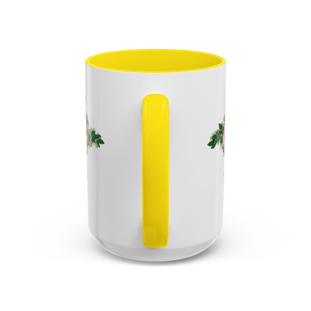 Floral Cross Two Tone Ceramic Coffee Mugs - Blue Cava