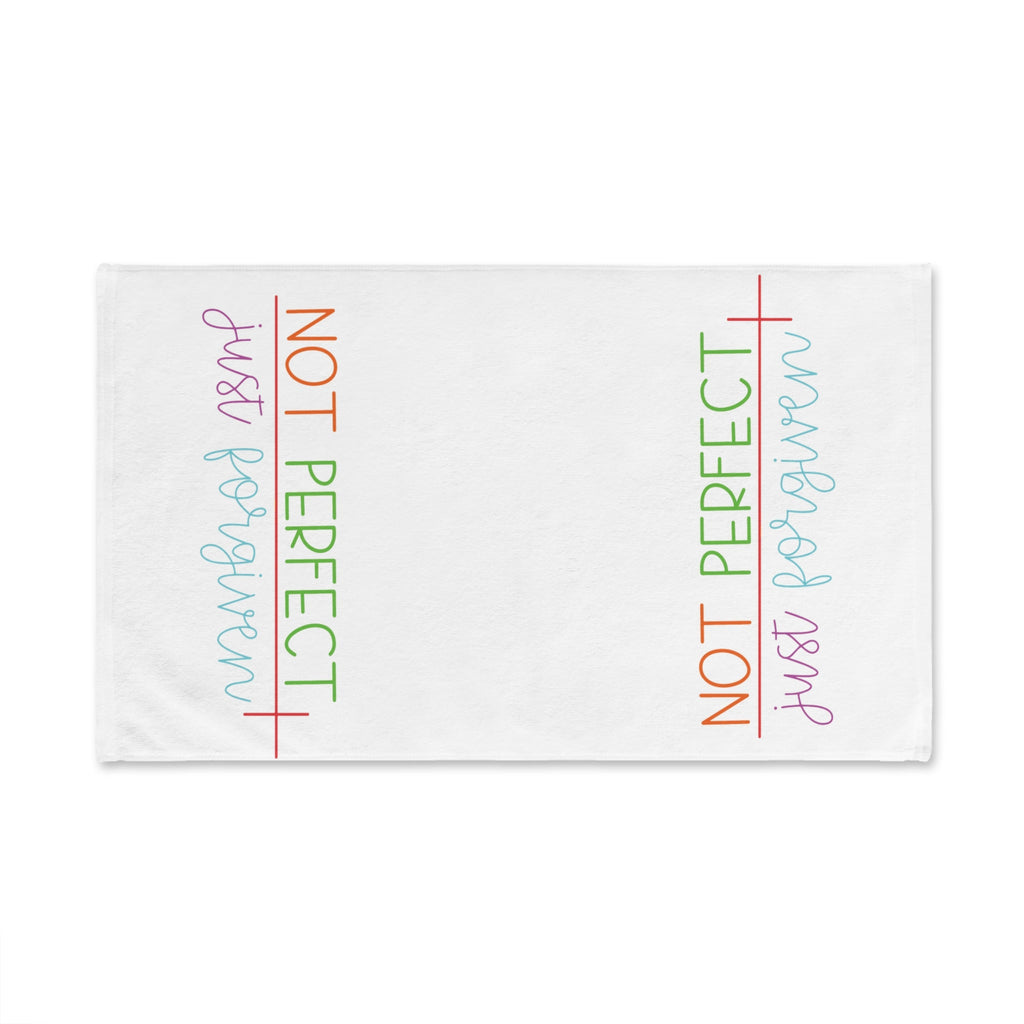 Forgiven Cross Cotton Hand Towel - Blue Cava