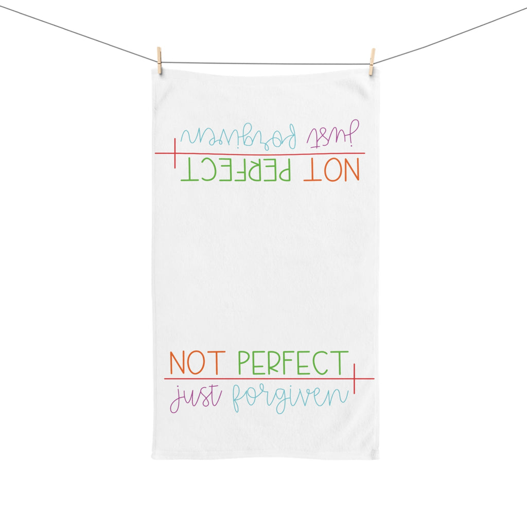 Forgiven Cross Cotton Hand Towel - Blue Cava