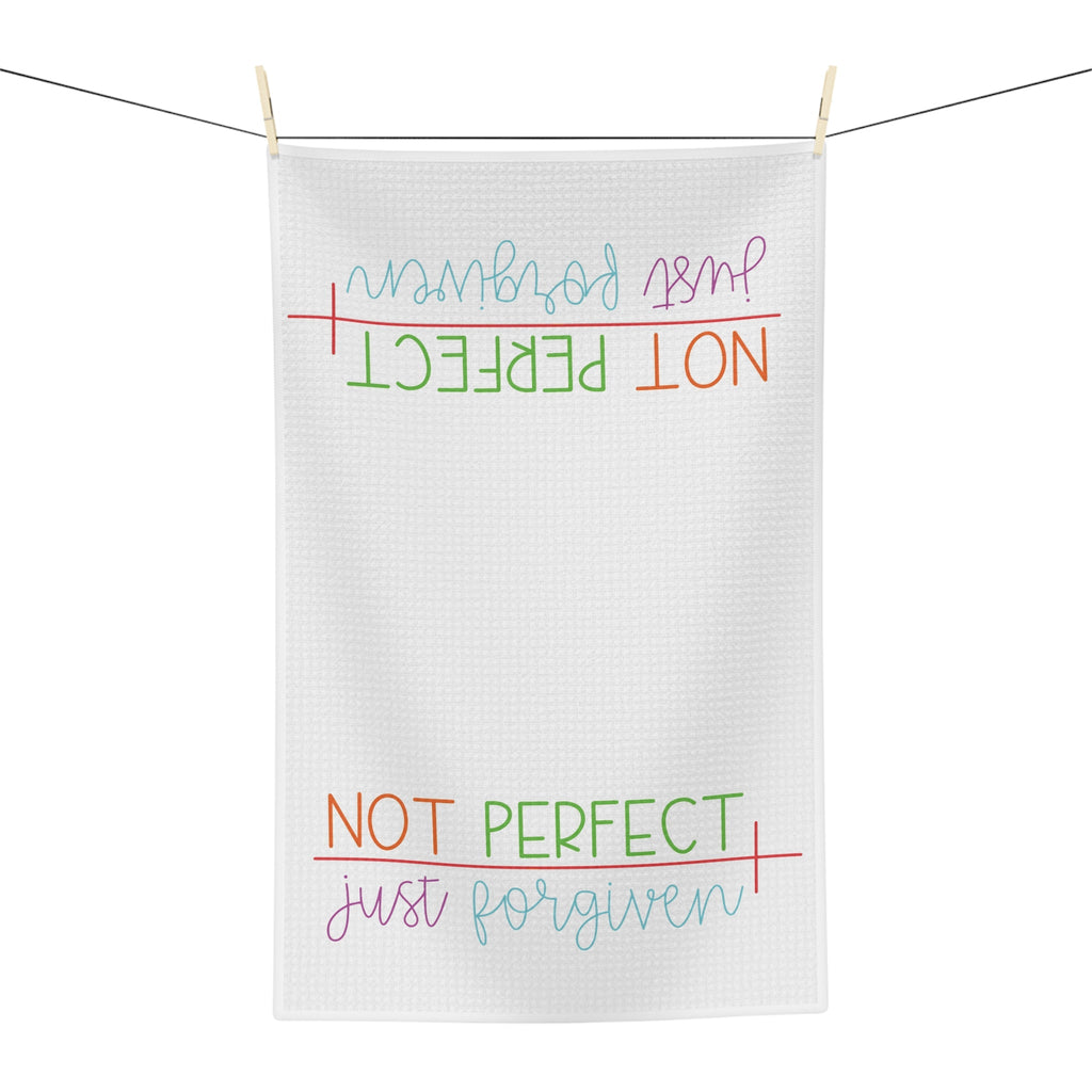 Forgiven Microfiber Waffle Kitchen Towel - Blue Cava