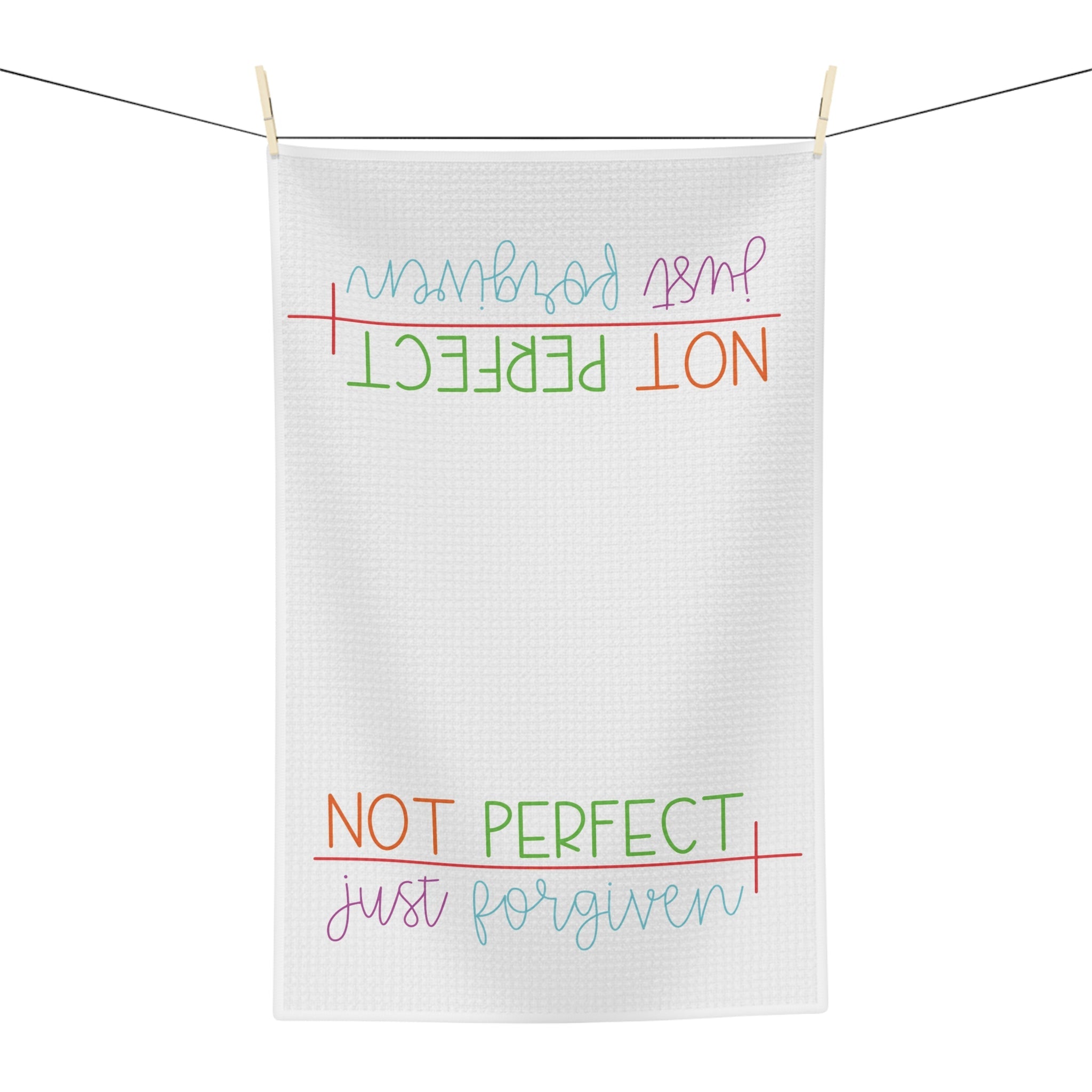 Forgiven Microfiber Waffle Kitchen Towel - Blue Cava