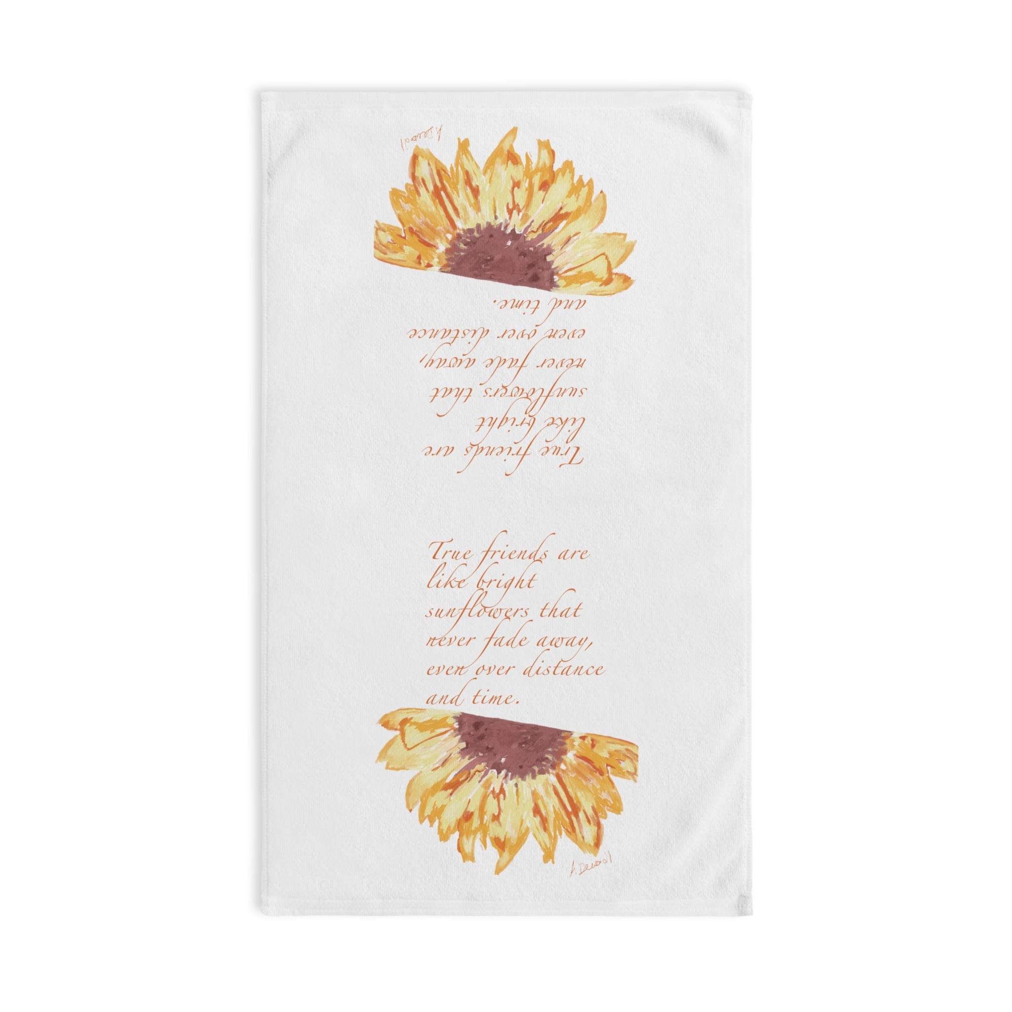 Friendship Sunflower Cotton Hand Towel - Blue Cava