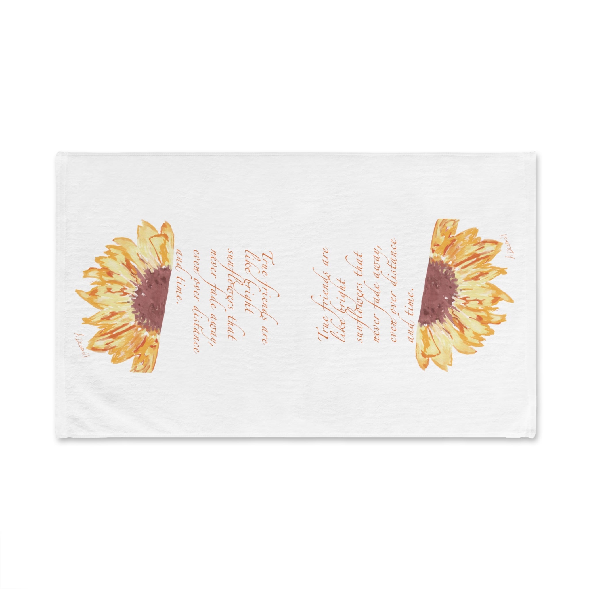 Friendship Sunflower Cotton Hand Towel - Blue Cava