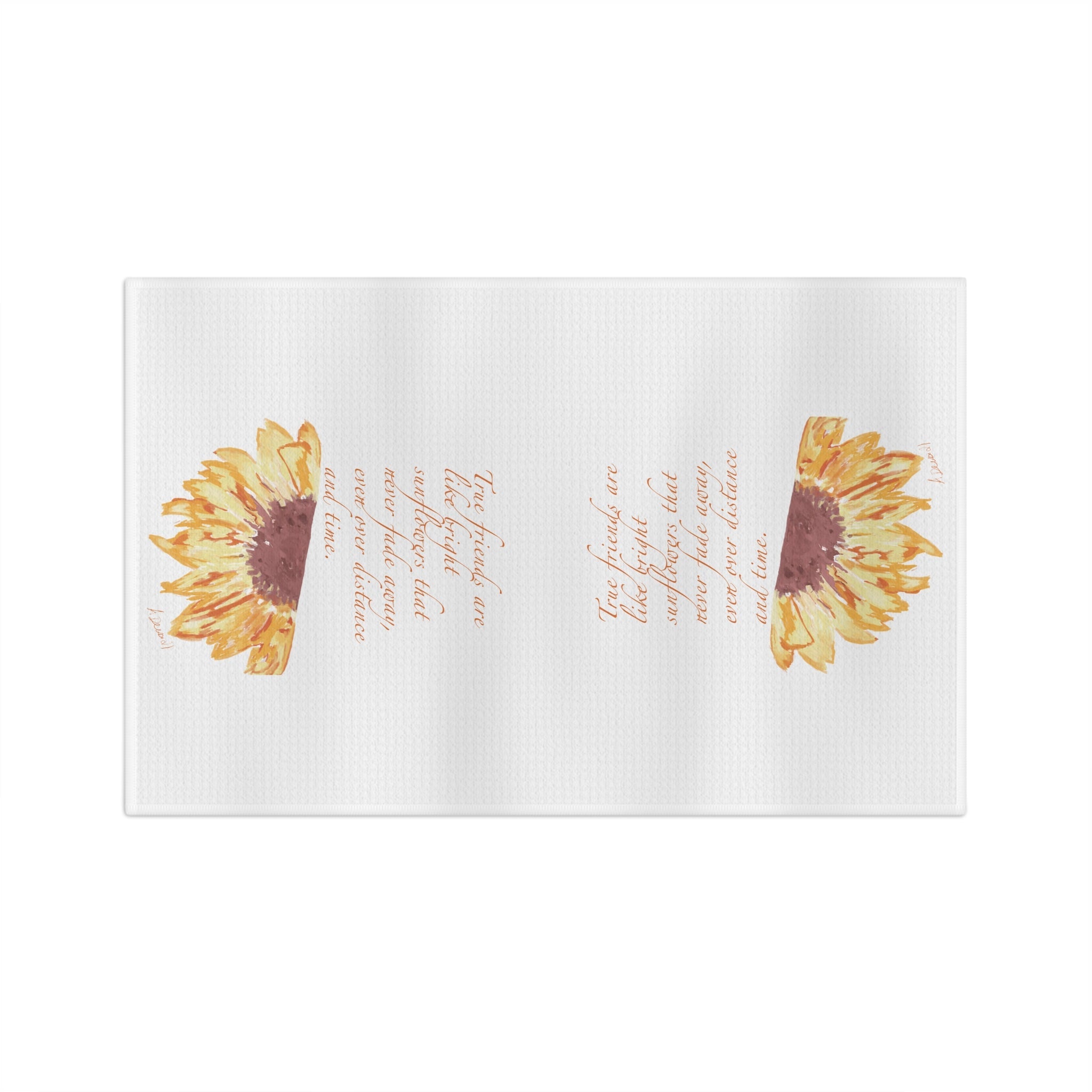 Friendship Sunflower Microfiber Waffle Kitchen Towel - Blue Cava