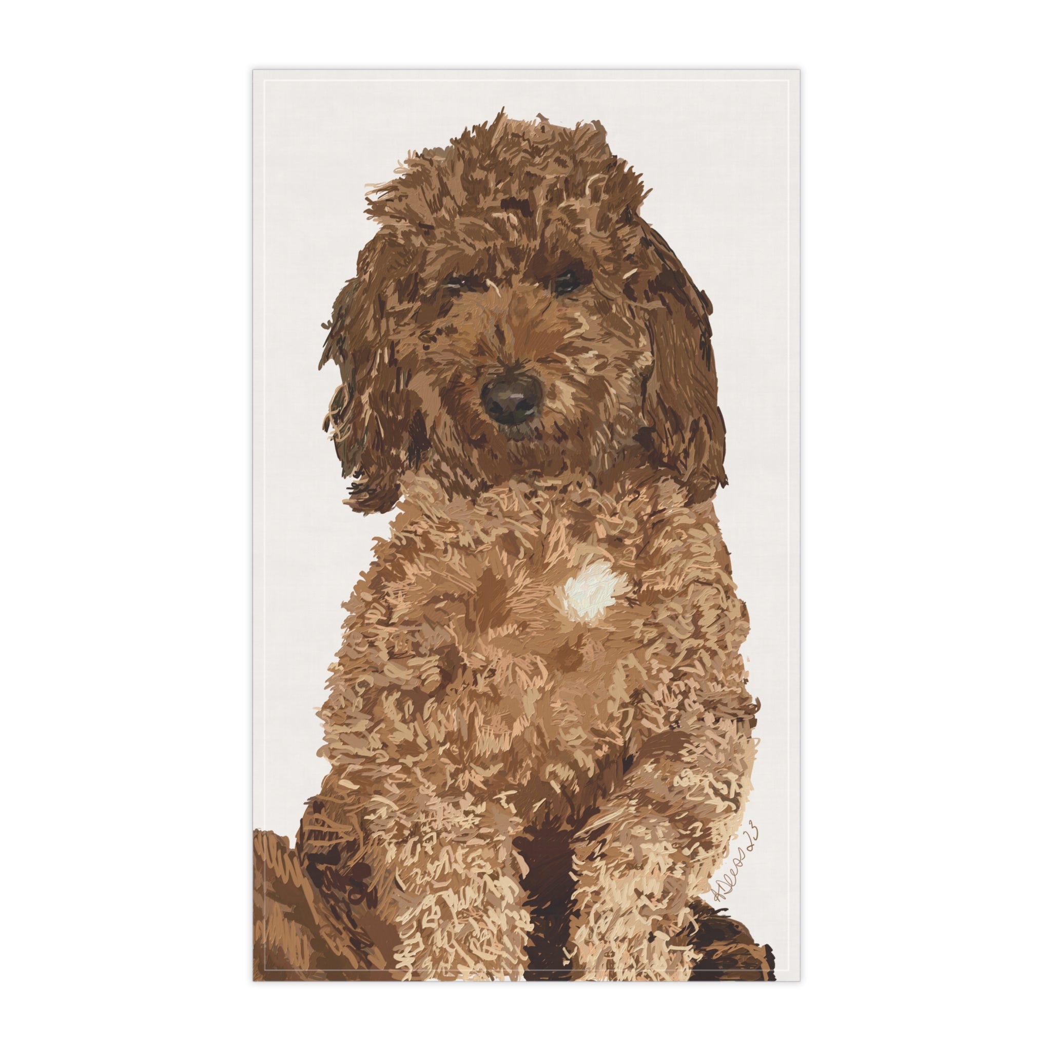 Goldendoodle “Harper” Kitchen Tea Towel - Blue Cava