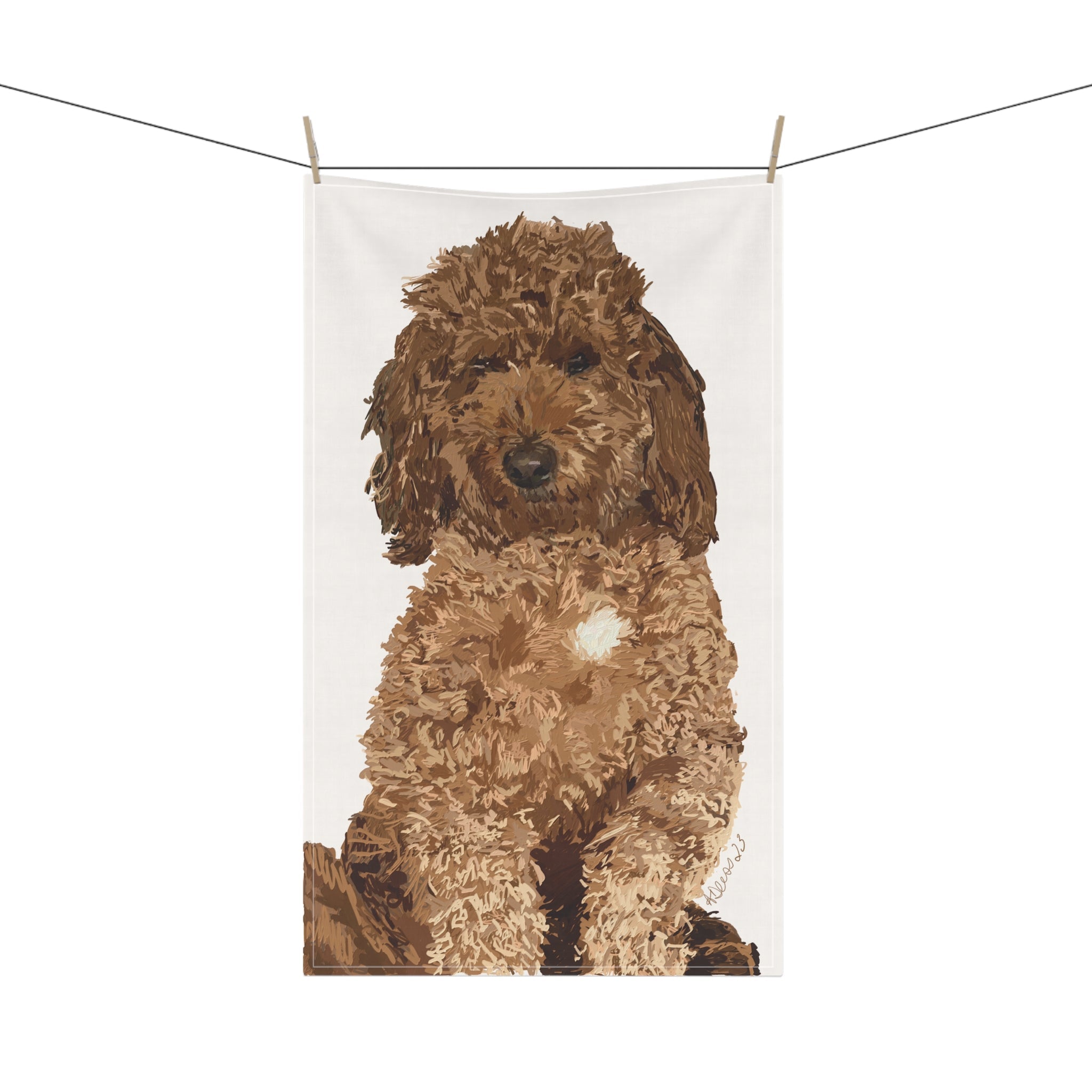 Goldendoodle “Harper” Kitchen Tea Towel - Blue Cava
