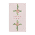 He Is Risen Floral Cross Cotton Hand Towel - Blue Cava