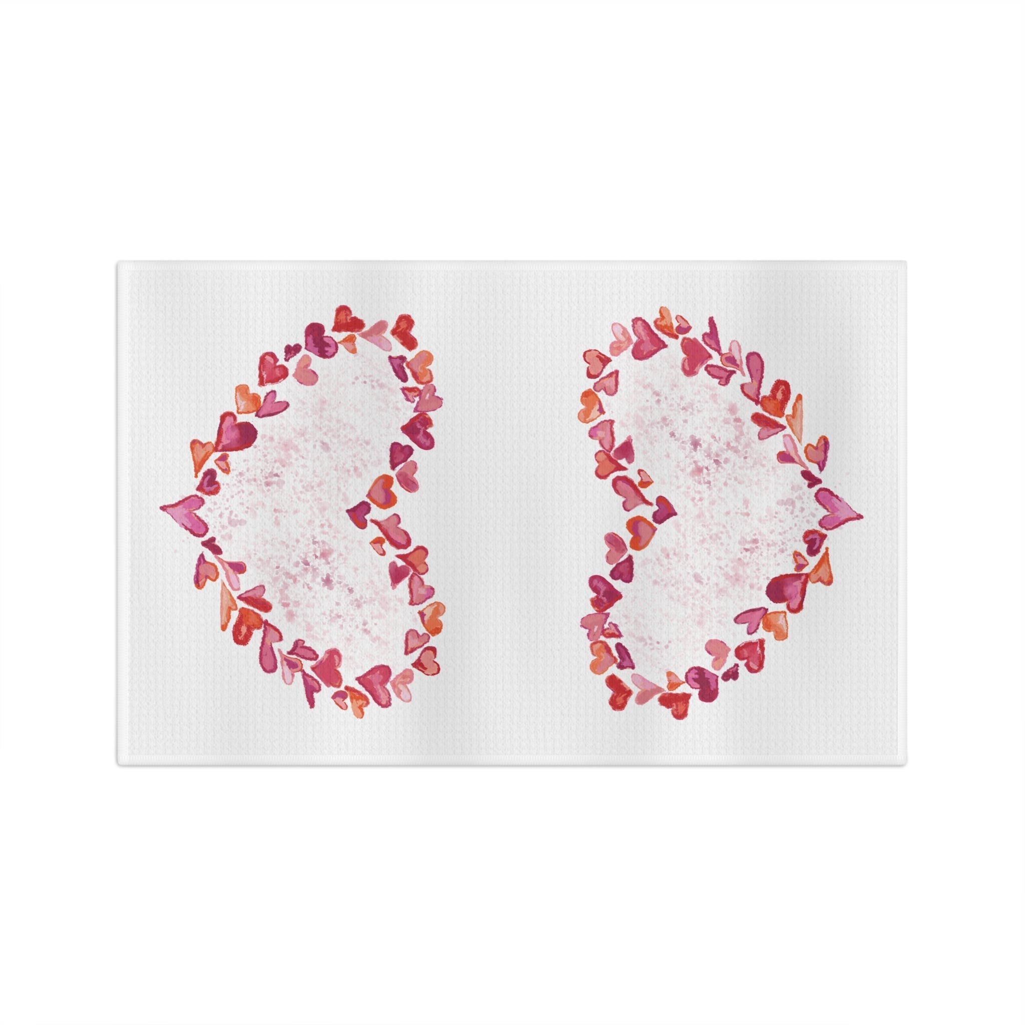 Heart of Hearts Microfiber Waffle Kitchen Towel - Blue Cava
