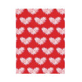 Heart Of Hearts Plush Blanket – Red Velveteen Cozy Throw - Blue Cava