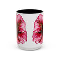 Hibiscus Floral Two Tone Ceramic Coffee Mugs - Blue Cava