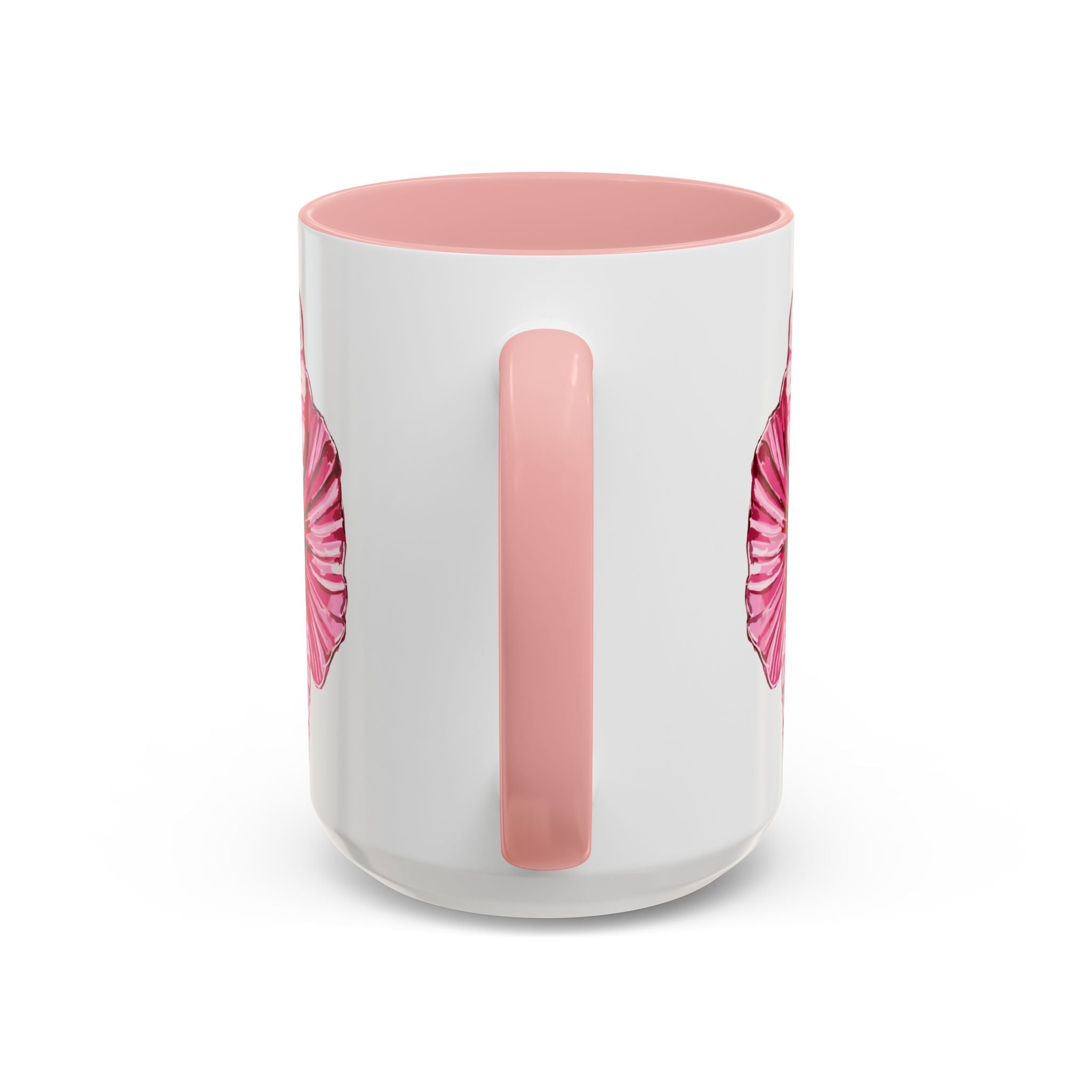 Hibiscus Floral Two Tone Ceramic Coffee Mugs - Blue Cava