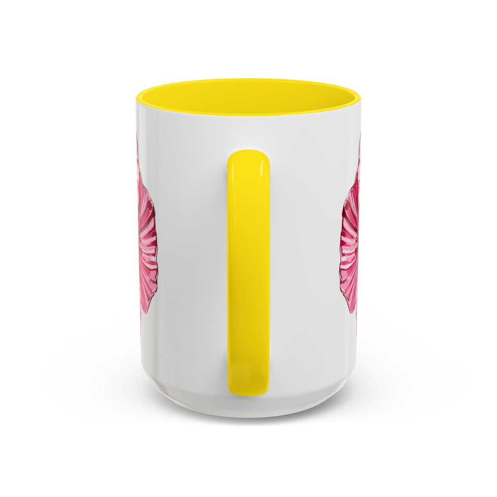 Hibiscus Floral Two Tone Ceramic Coffee Mugs - Blue Cava