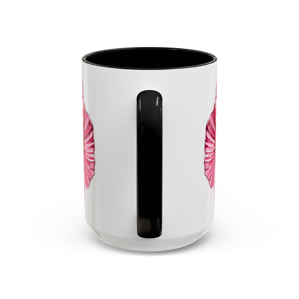 Hibiscus Floral Two Tone Ceramic Coffee Mugs - Blue Cava