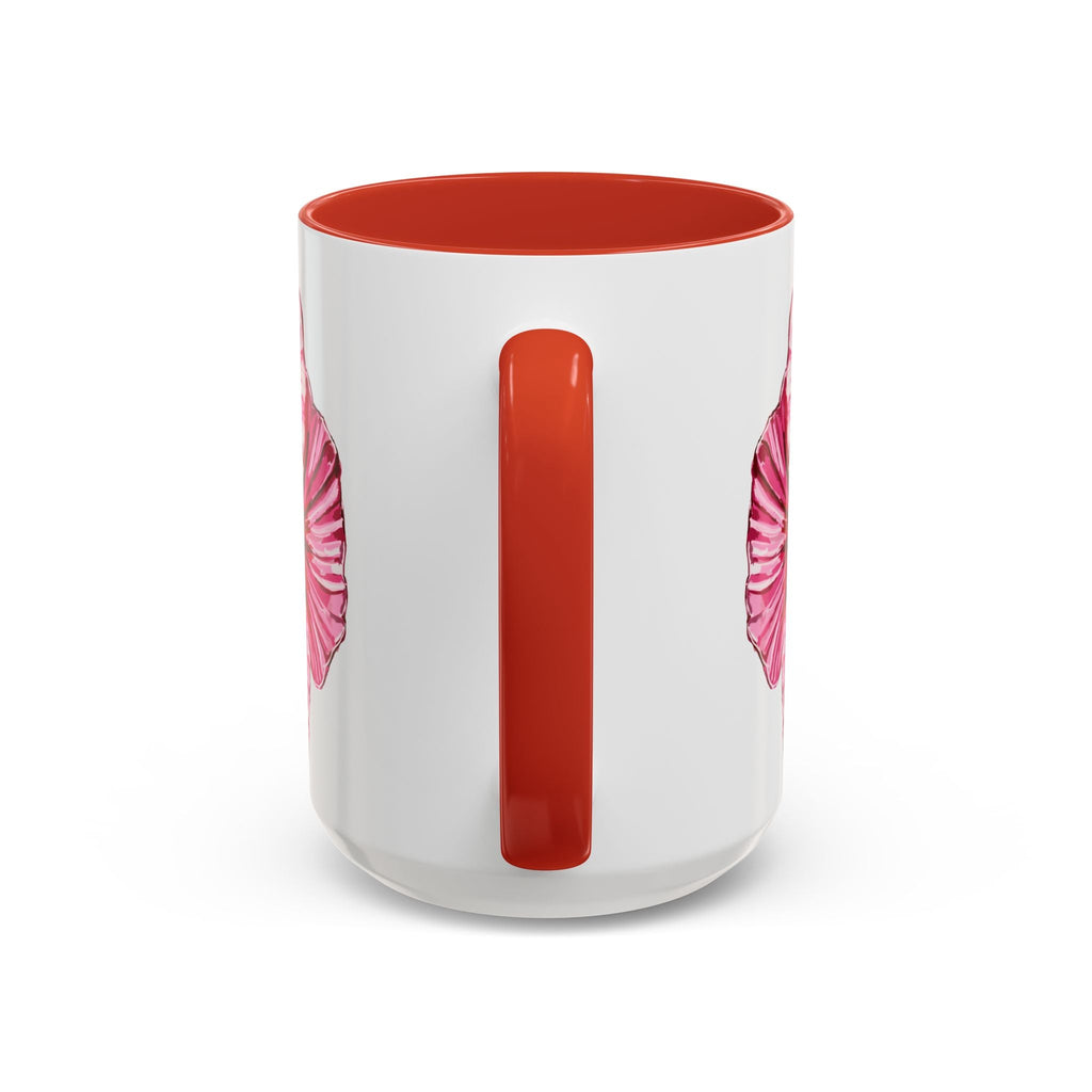 Hibiscus Floral Two Tone Ceramic Coffee Mugs - Blue Cava