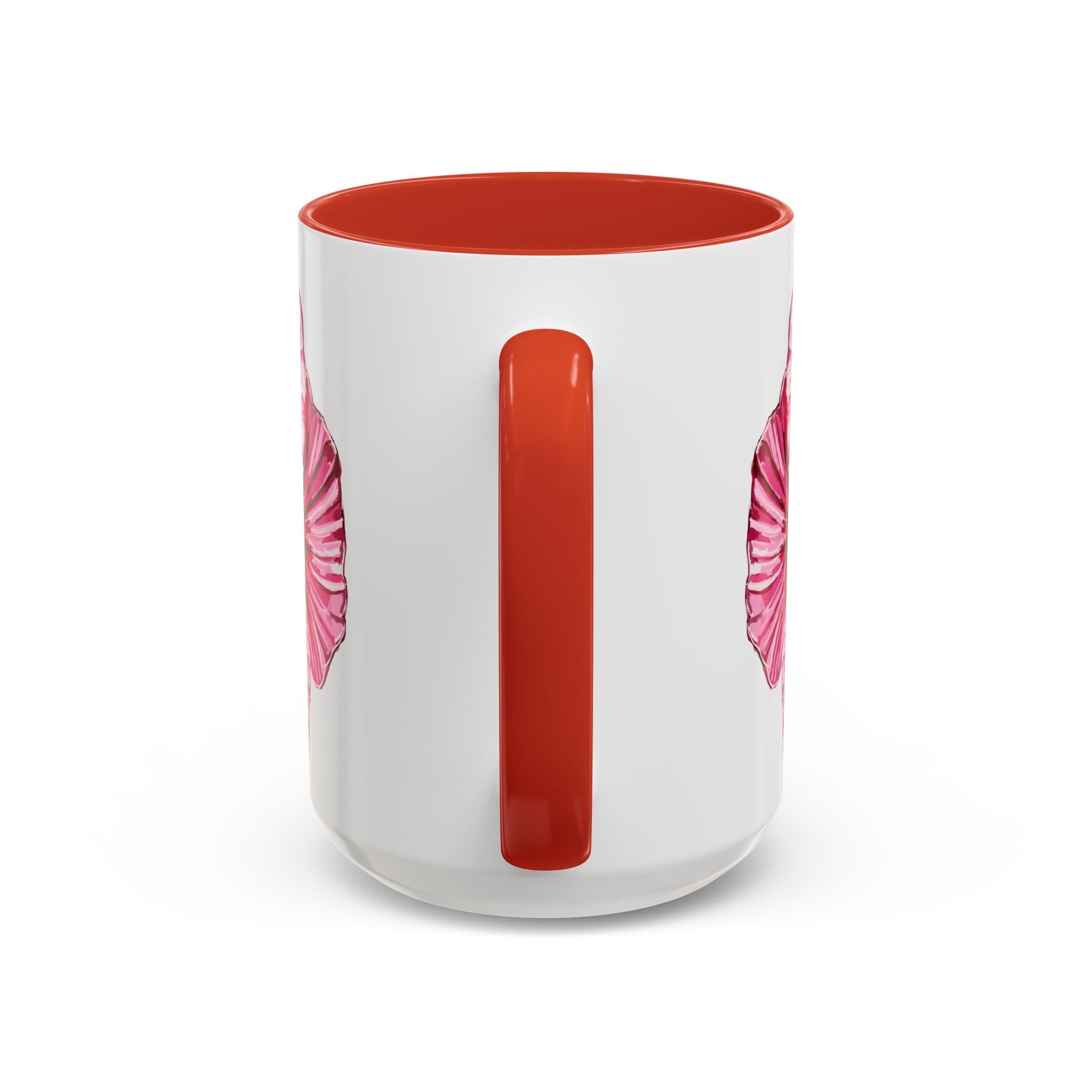 Hibiscus Floral Two Tone Ceramic Coffee Mugs - Blue Cava