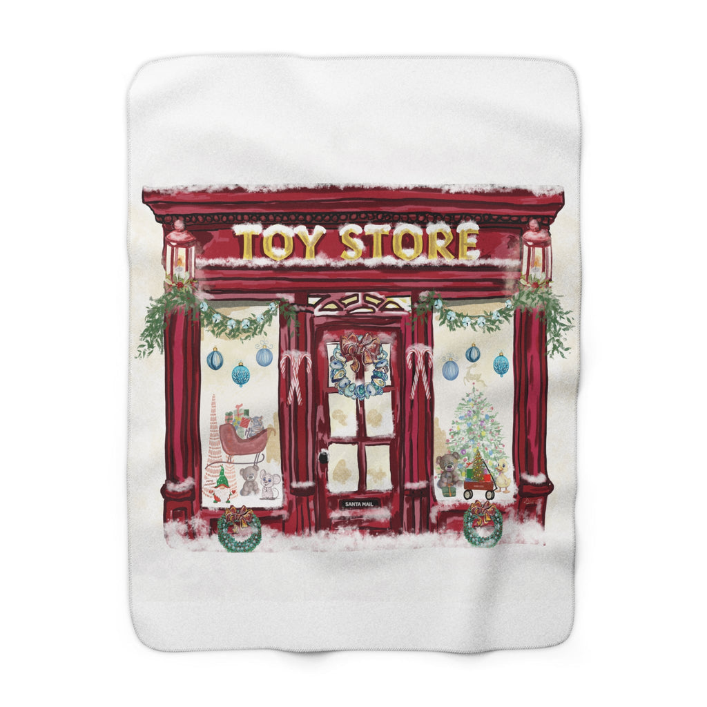Holiday Toy Store Sherpa Fleece Blanket - Blue Cava
