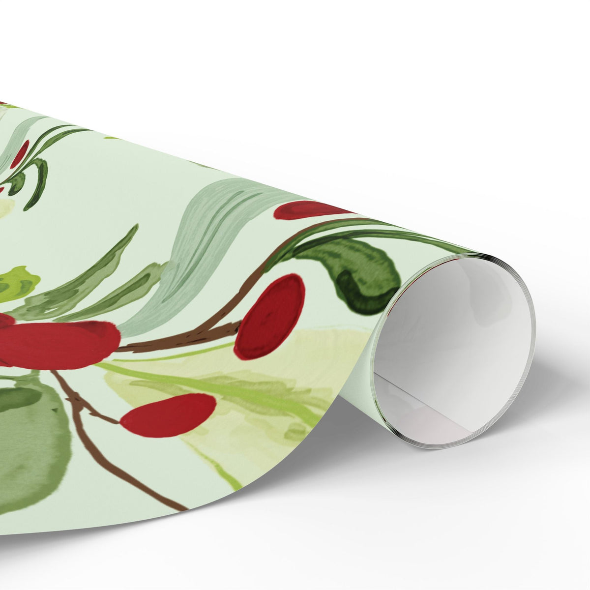 Holly Christmas Holiday Wrapping Papers - Matte or Glossy - Blue Cava