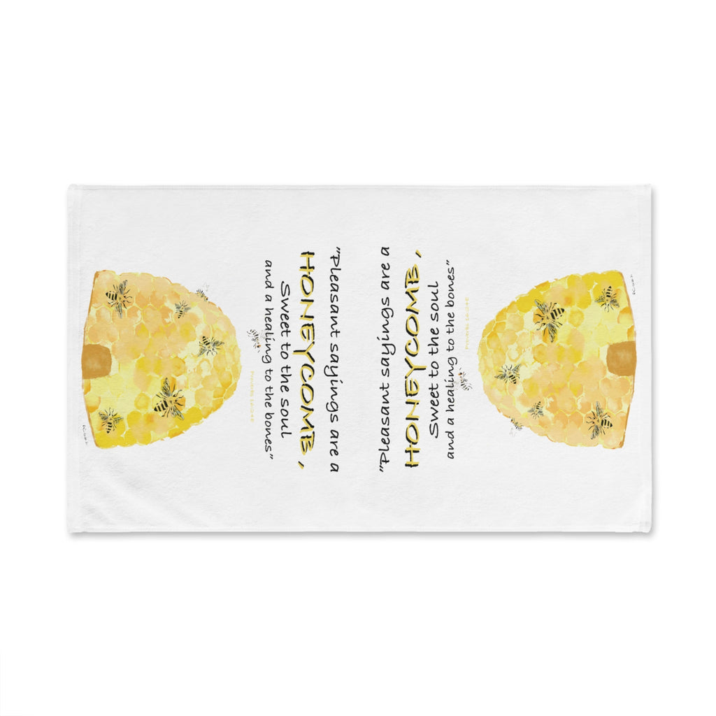 Honeycomb Bee Cotton Hand Towel - Blue Cava
