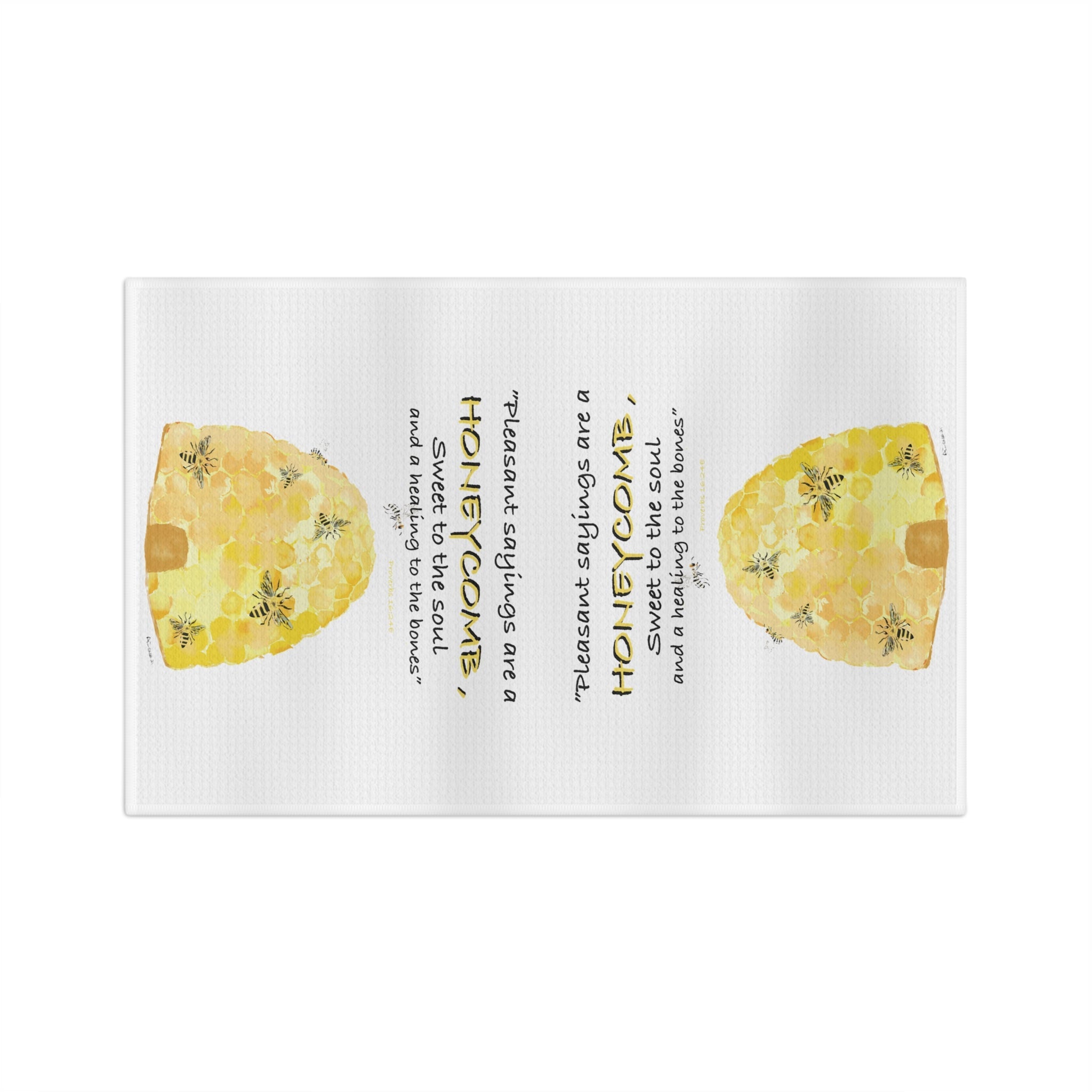 Honeycomb Bee Microfiber Waffle Kitchen Towel - Blue Cava