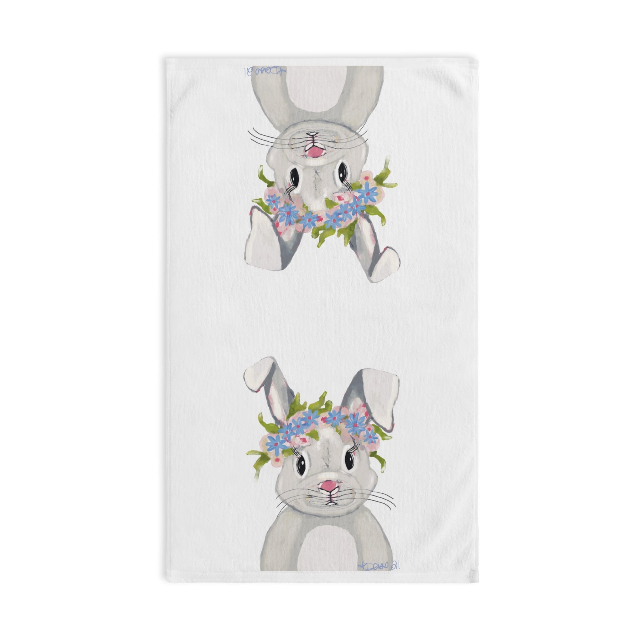Hops A Lot Cotton Hand Towel - Blue Cava