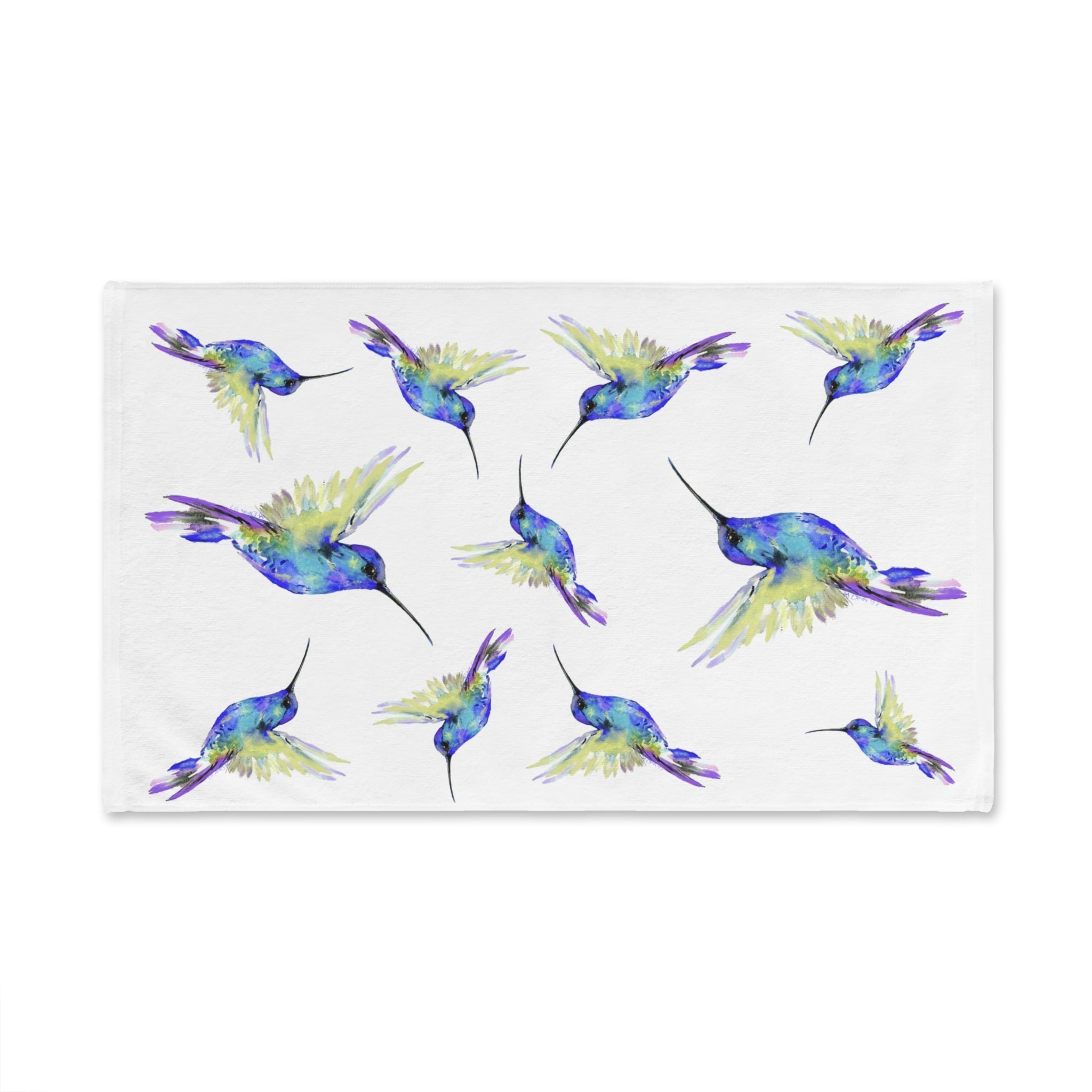 Hummingbird Cotton Hand Towel - Blue Cava