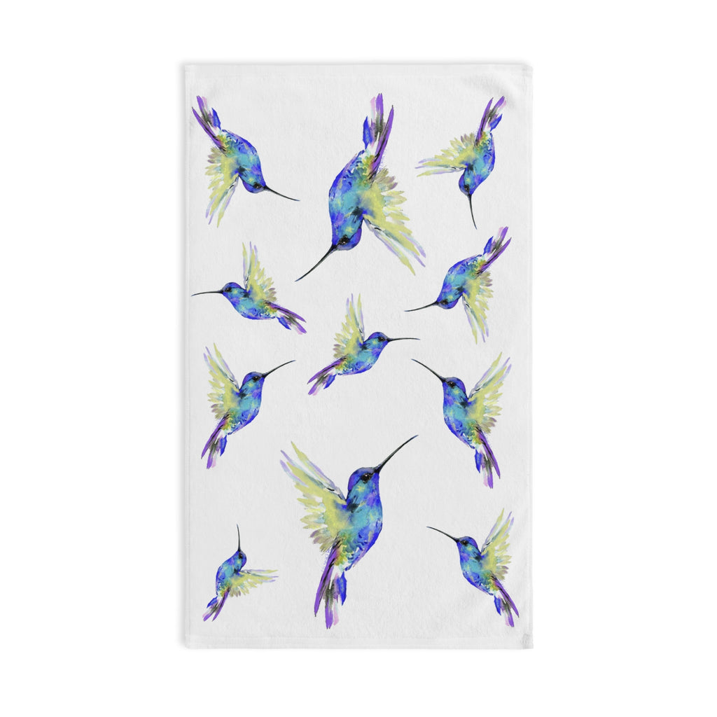 Hummingbird Cotton Hand Towel - Blue Cava