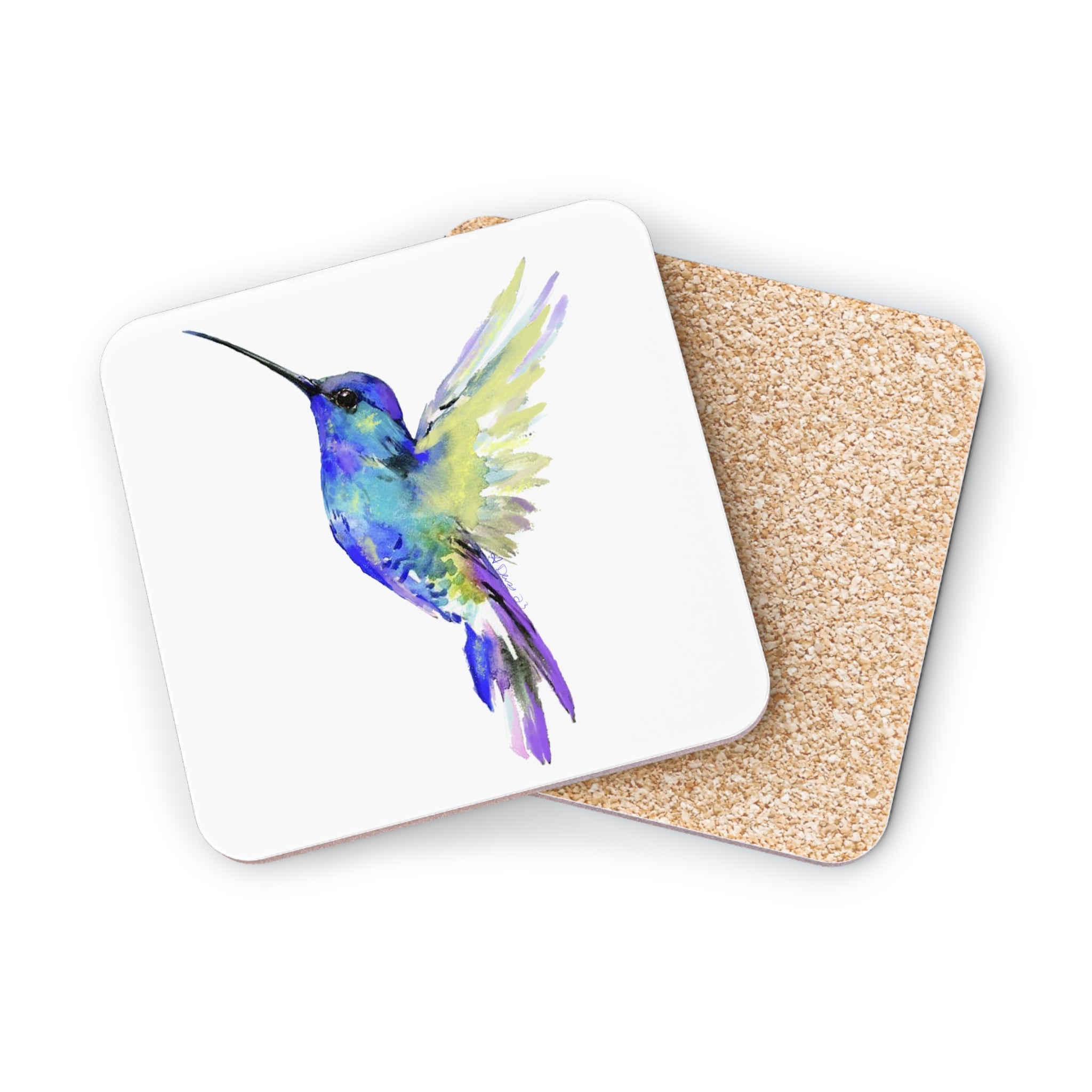 Hummingbird "Flossie" Coaster sets - Round and square - Blue Cava