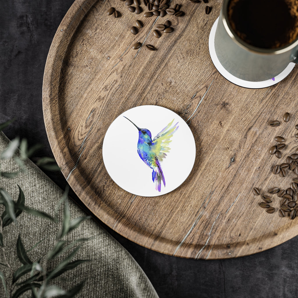 Hummingbird "Flossie" Coaster sets - Round and square - Blue Cava