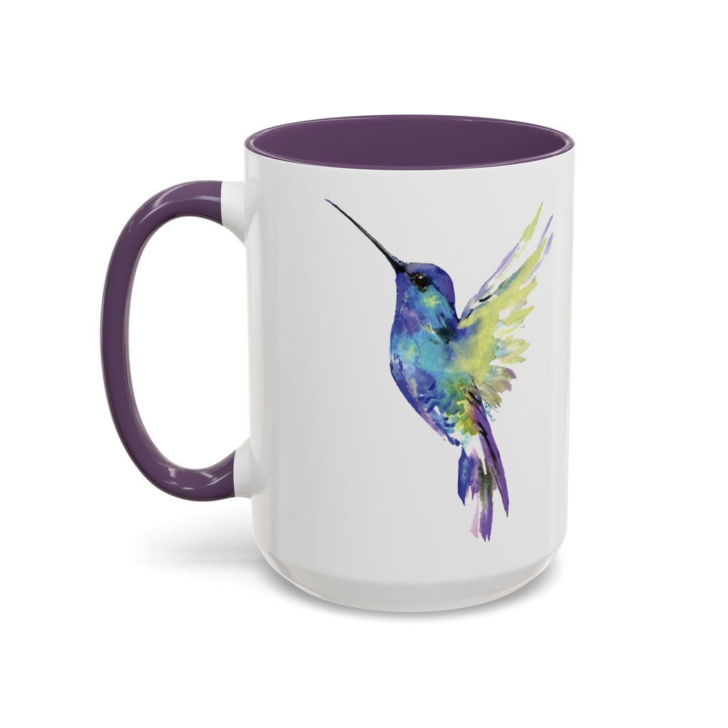Hummingbird "Flossie" Two Tone Ceramic Coffee Mugs - Blue Cava