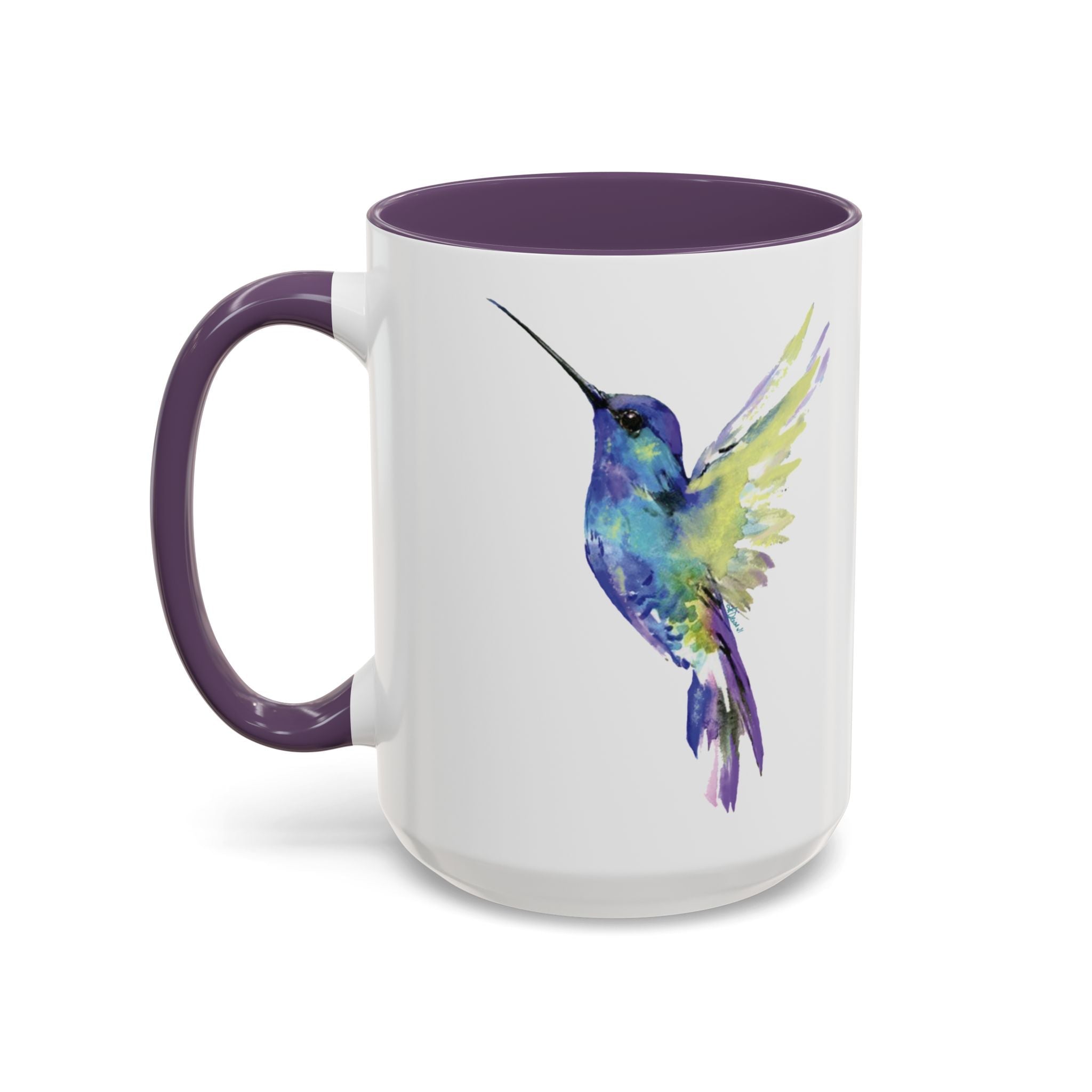 Hummingbird "Flossie" Two Tone Ceramic Coffee Mugs - Blue Cava