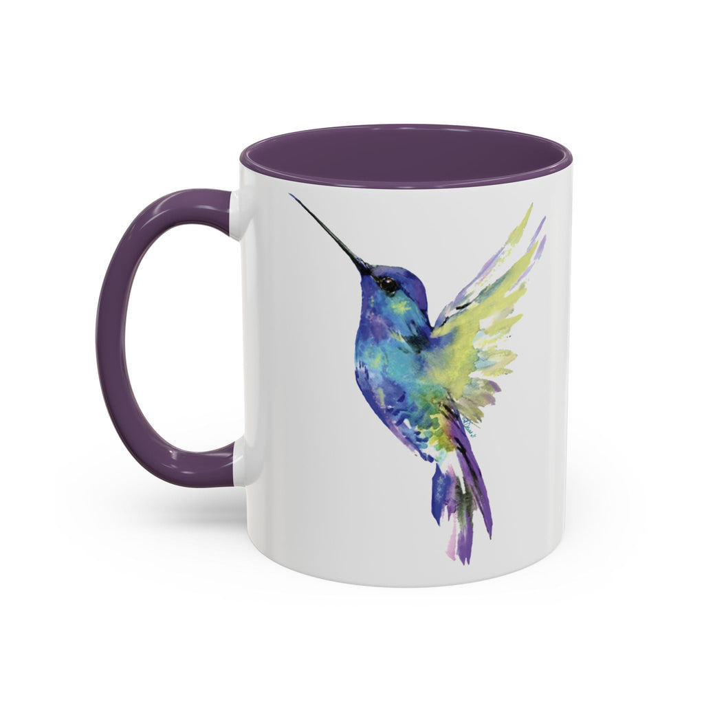 Hummingbird "Flossie" Two Tone Ceramic Coffee Mugs - Blue Cava