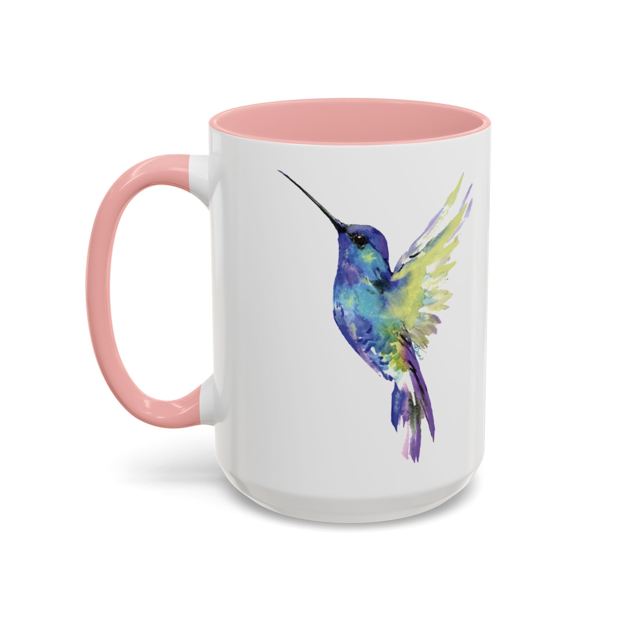 Hummingbird "Flossie" Two Tone Ceramic Coffee Mugs - Blue Cava