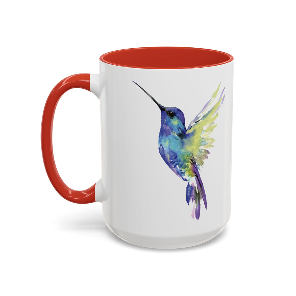 Hummingbird "Flossie" Two Tone Ceramic Coffee Mugs - Blue Cava
