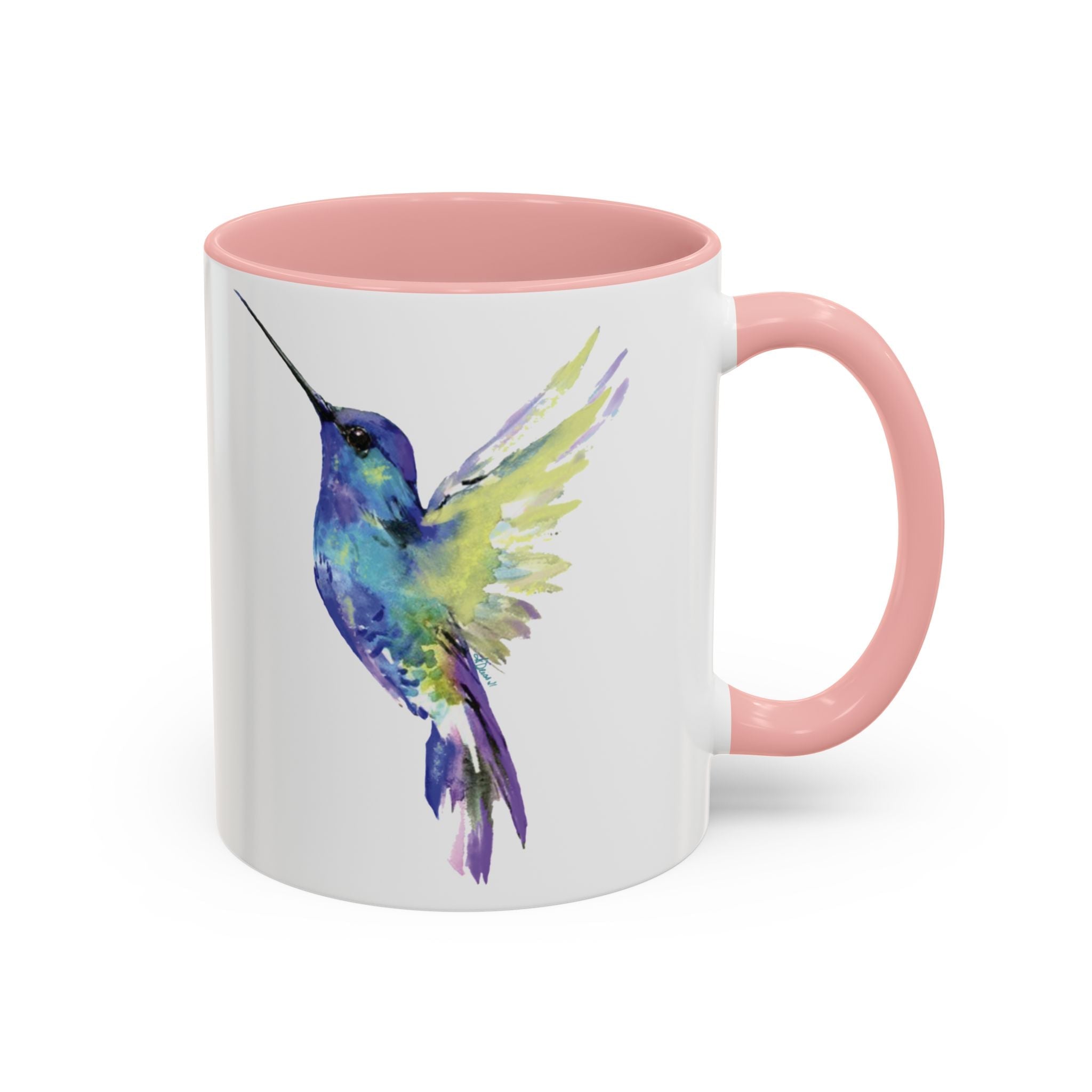 Hummingbird "Flossie" Two Tone Ceramic Coffee Mugs - Blue Cava