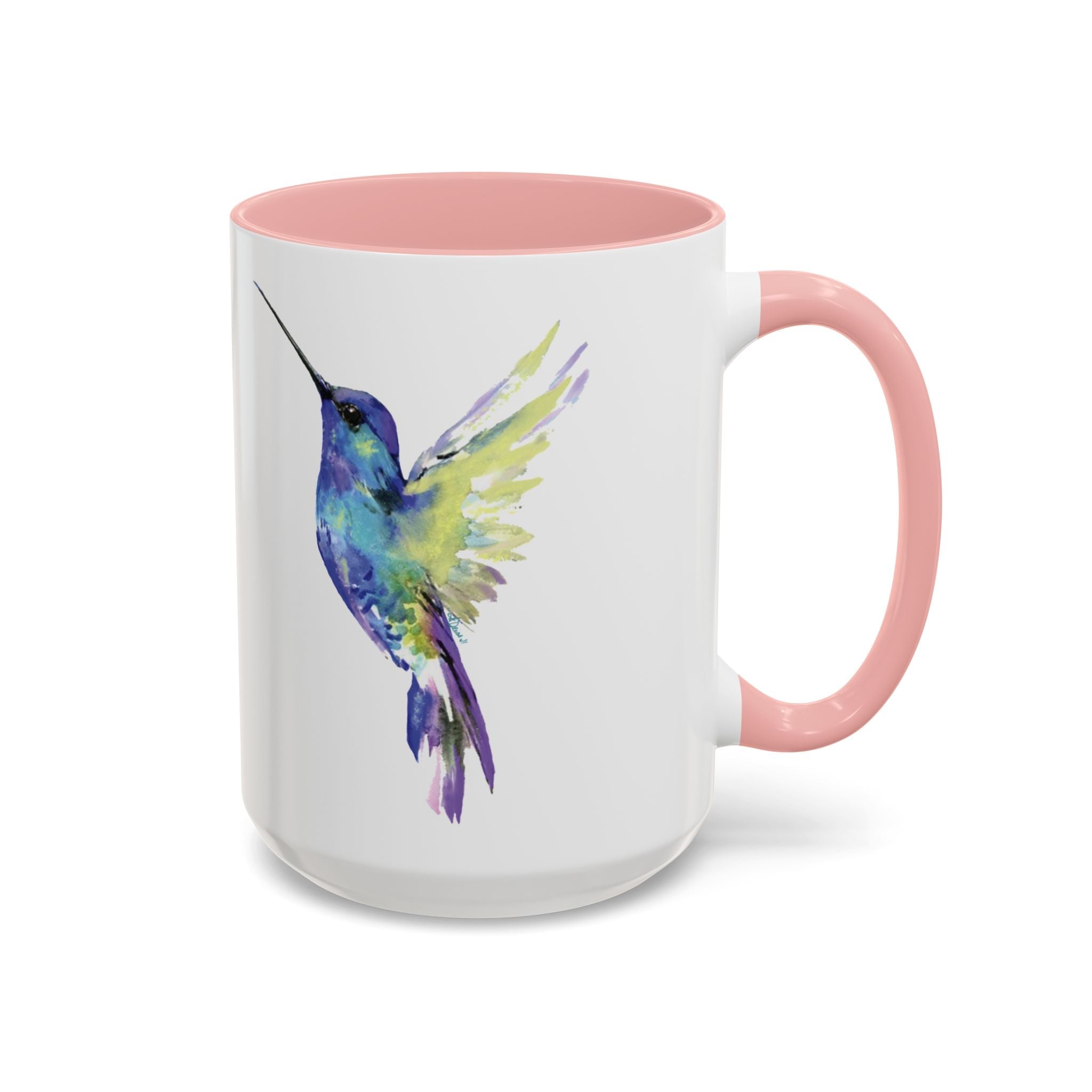 Hummingbird "Flossie" Two Tone Ceramic Coffee Mugs - Blue Cava